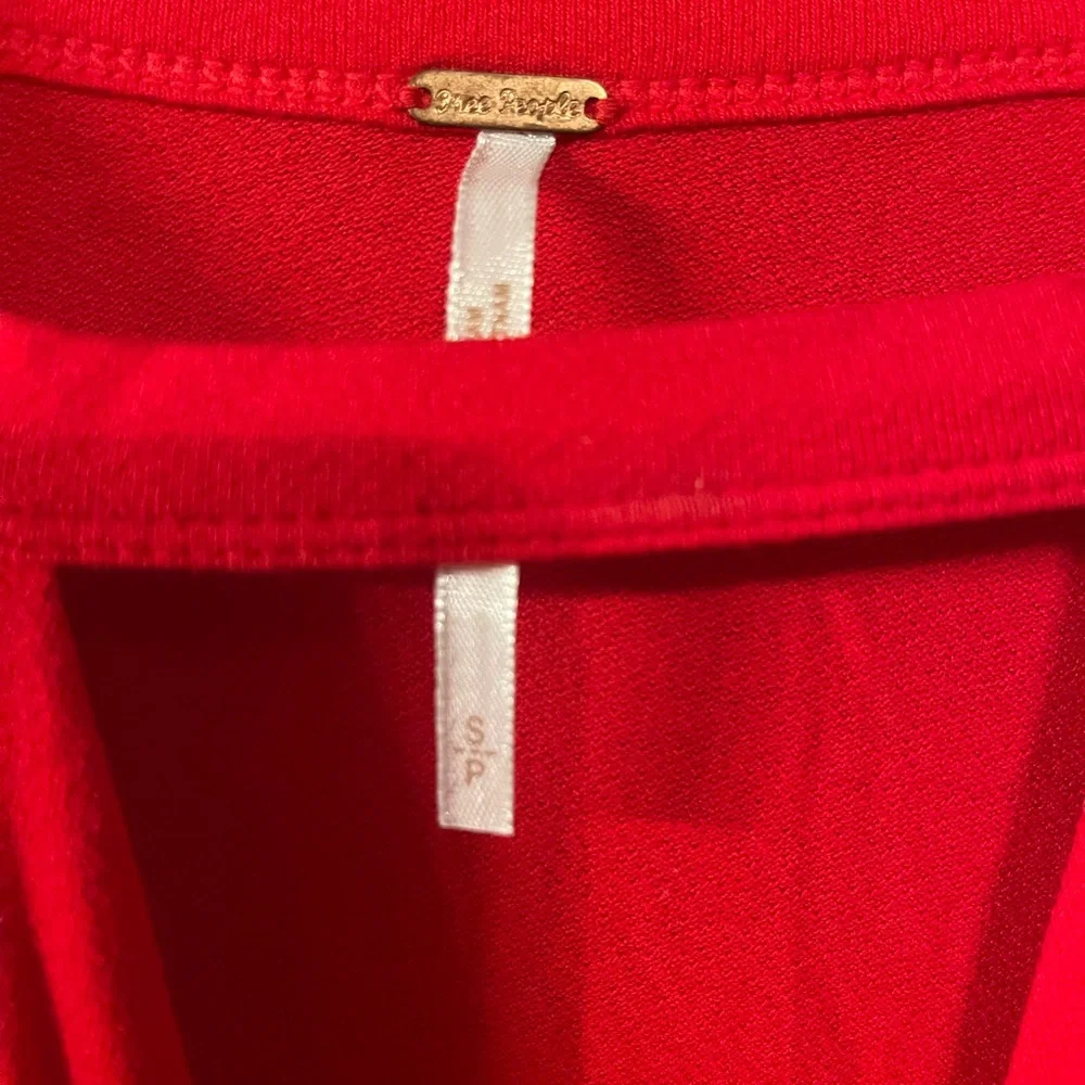 Free People Bold Red Short Sleeve Top - Picture 2 of 2